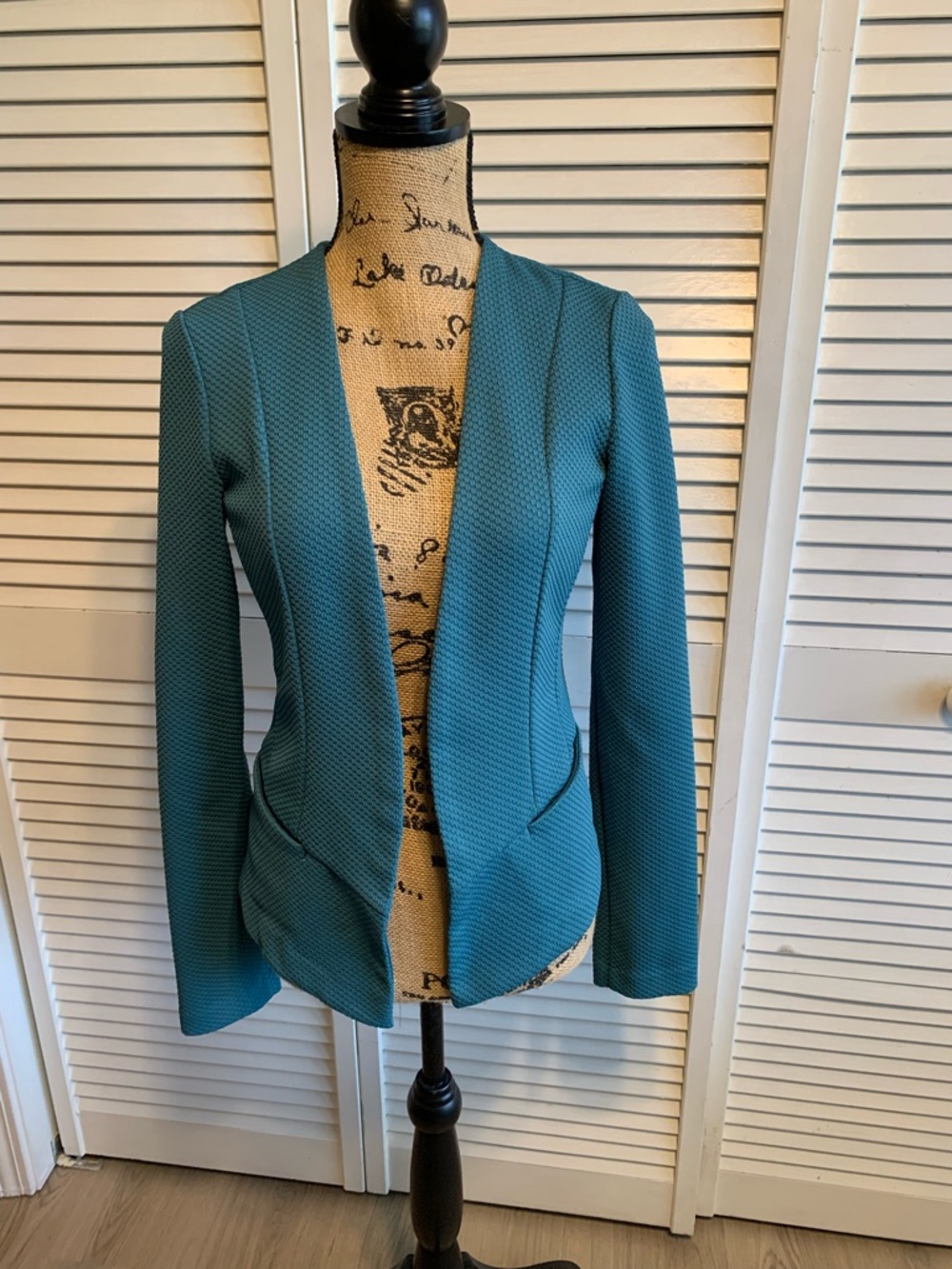 Maurices Teal Textured Open-Front Blazer